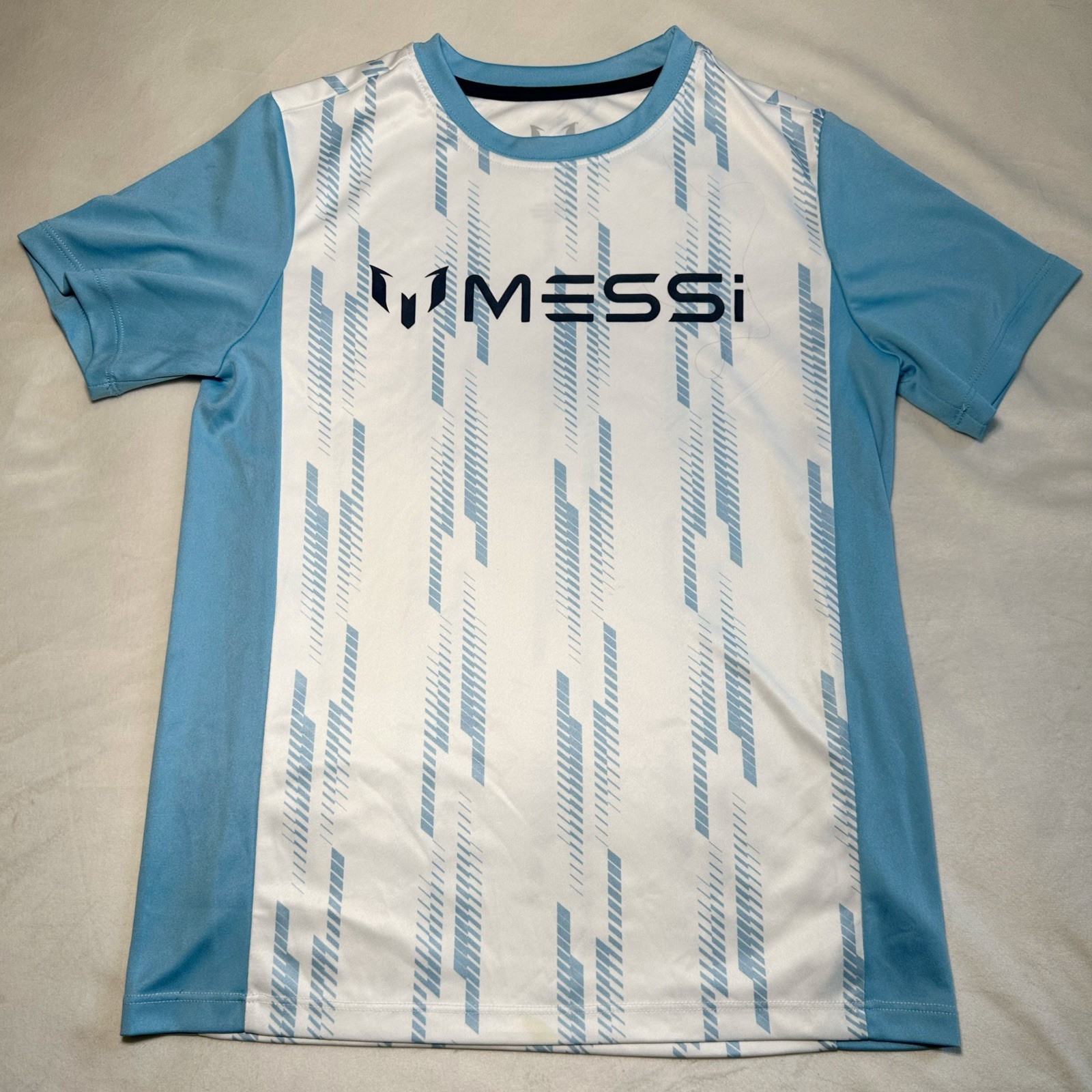 MESSI Argentina Youth Soccer Football Futbol Jersey Shirt Blue White Girl Boy M