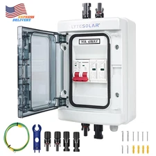 Solar Disconnect Switch PV Combiner Box 40 Amp DC Circuit Breaker Box BUY IT NOW