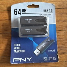 PNY Attach  64GB USB 2.0 Flash Drive 2 Pack - P-FD64GX2ATT-GE