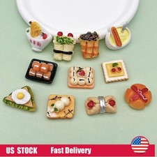 11PC 1:12 Dollhouse Breakfast Miniatures Mini Food Noodles Sandwich Cake Set
