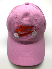 Nike Baseball Cap Pink Floral Embroidered Child Girls Sz 4-7 Adjustable