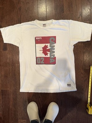 Vintage Roots Athletics Shirt Adult Large White Short Sleeve Canada Mens