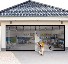 Fiberglass Garage Screen Door Size: 16.3X7.15FT, Heavy Black-Mesh-16.3X7.15FT