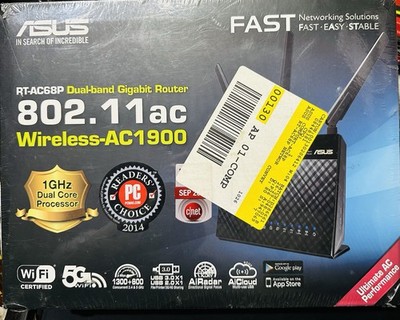 ASUS RT-AC68P 802.11ac Wireless-AC1900 Dual-band Gigabit Router - Factory Sealed