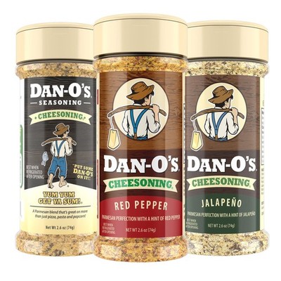 Dan-O's 3 Bottle Cheesoning Seasoning Set, Small Bottles, 3 Pack, Seasoning Kit