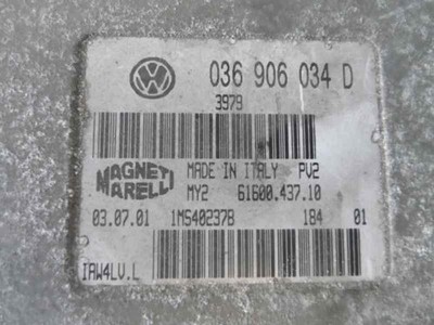 1MS40237B motorsteuergerät VOLKSWAGEN POLO 9N1 TRENDLINE 75 CV 2001 502010