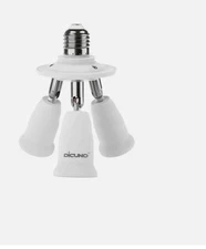 DiCUNO 3 in 1 E26 Light Socket Splitter Adapter Standard Base LED Bulb WhiteK19