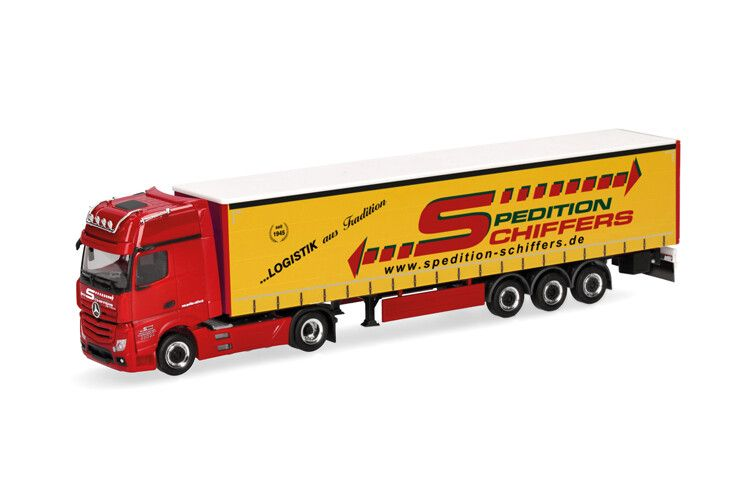 HERPA - MERCEDES BENZ Actros Giga 4x2 con rimorchio 3 assi SCHIFFERS - 1/87 -...