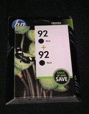 HP 92 Black Ink Cartridge Twin Pack Genuine OEM Printer Ink New Sealed Expired