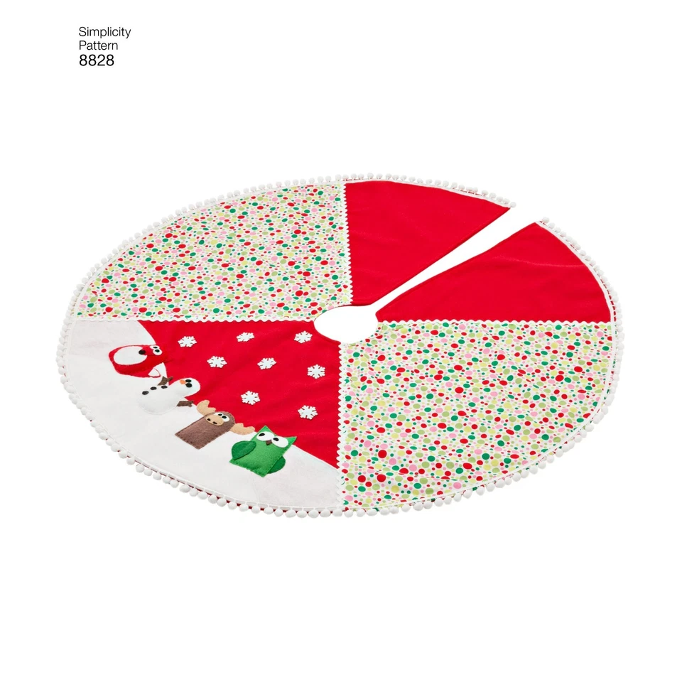 SIMPLICITY 8828 CHRISTMAS FELT ORNAMENTS STOCKING TREE SKIRT  Sewing Pattern - Image 3 of 4