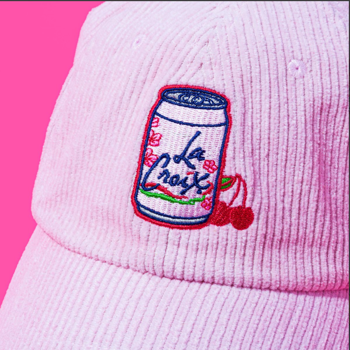 LeCroix Cherry Blossom Corduroy Baseball Hat Pink NWOT le 