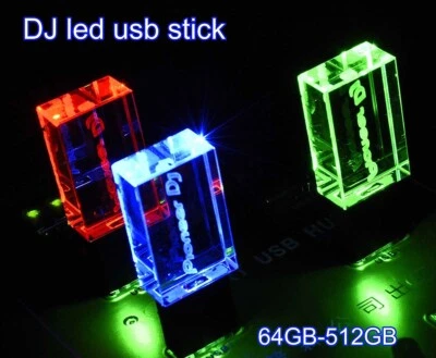 PIONEER DJ 32GB-256GB BLACK CRYSTAL USB 2.0 MEMORY STICK PENDRIVE High Speed