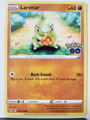 tcg pokemon card value Larvitar 037/078 NM / M - Pokemon Go TCG Pokemon Card - Sui Art