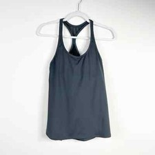 TYR Dark Gray Racer Back Athletic Tank Built in Bra Size Small
