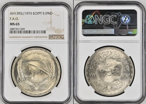 AH1393 1973 EGYPT F.A.O. S1PND NGC ms 65 rare