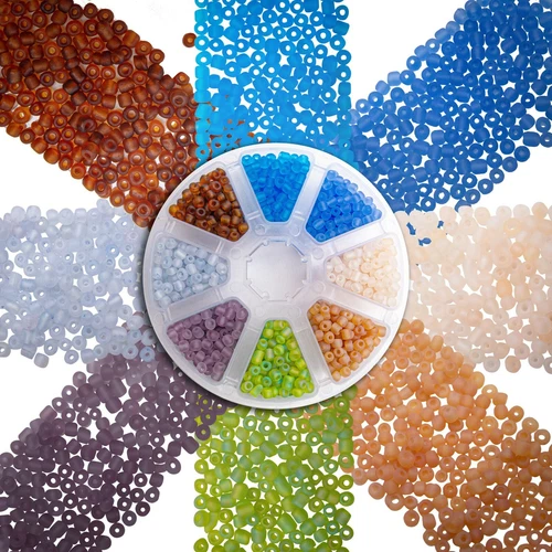 1600 PCS 6/0 Czech Glass Seed Beads for Jewelry Making Adults, Frosted Bead Kit 