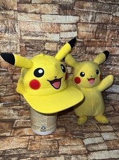 Pokemon Pikachu 3D Hat Baseball Cap Snap Back With Ears Yellow Adult Size