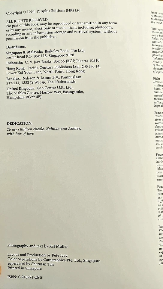 Indonesia: tropical paradise: Kal Muller paperback 1994 - Image 4 of 4