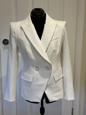 Veronica Beard Thaddeus Dickey Blazer Jacket Off White Us Size 4, Uk 8