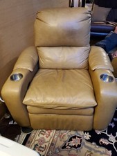 Home theater leather chair recliner with footrest riser. USA Made, retail $2500
