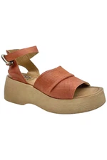 Miz Mooz Leather Platform Sandals Rust