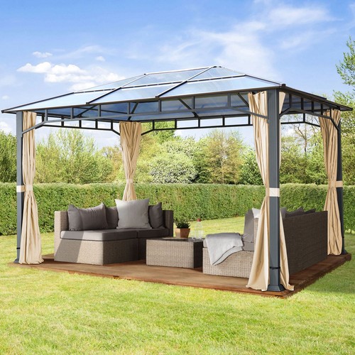 Gartenpavillon Hardtop Dach Alu Gartenzelt mit festem Dach stabiler