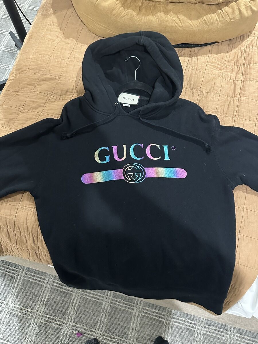 Authentic Gucci Unisex Black & Hologram Rainbow GG Logo Authentic Gucci Unisex Black & Hologram Rainbow GG Logo