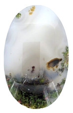 51.2ct Natural Moss Agate Oval Cabochon Scenic Landscape a645