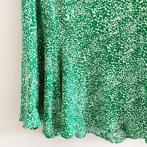 Whistles Skirt Size 14 Green Animal Print Frill Hem Midi Lightweight - Picture 5 of 18
