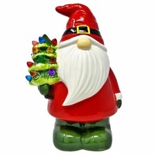 VTG Style Light Up Christmas Tree Christmas Gnome Ceramic Tree 12" Nostalgic