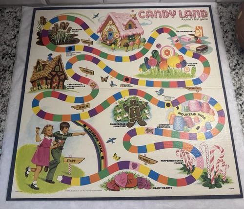 1970s Candy Land Game Board Milton Bradley Replacement Board Only Vintage