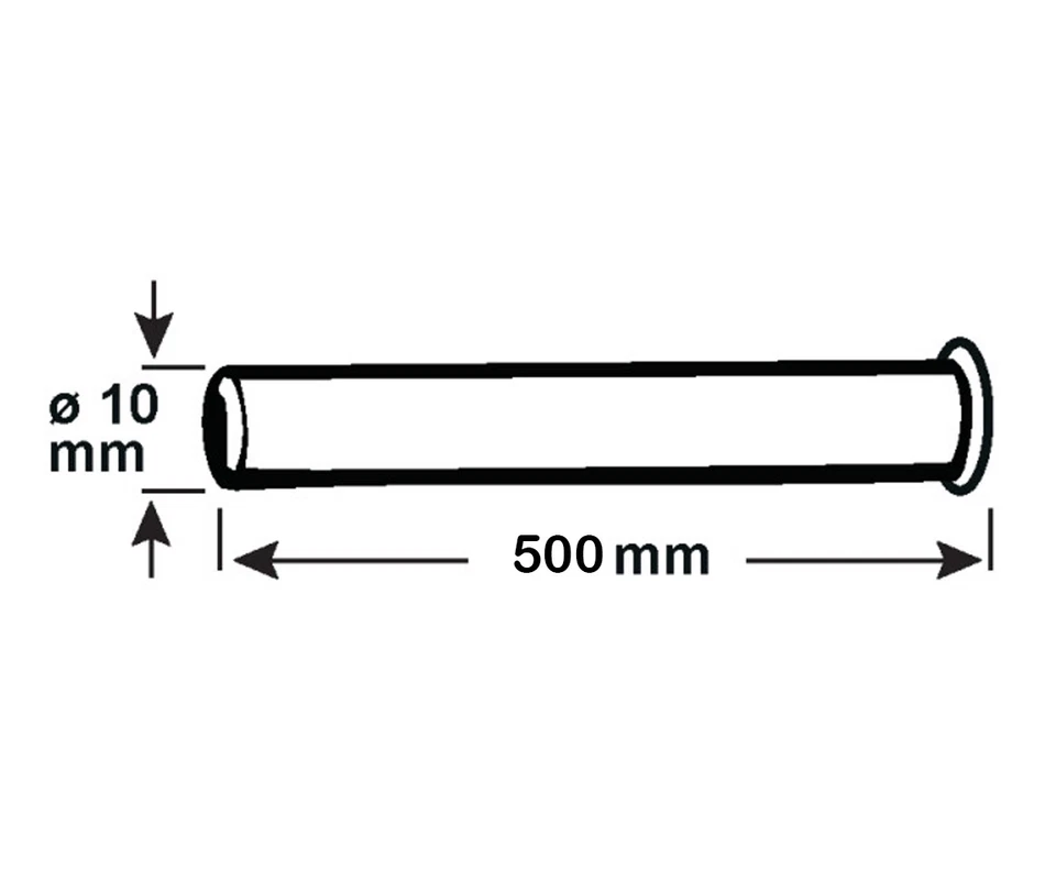 Kupferrohr Chrom ø10mm Rohr mit Bördelrand 1/2" glatt 500mm lang Kupfer Sanitär - Bild 2 von 2