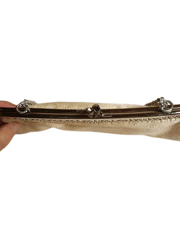 Винтажный кремовый La Regale свадьбы свадебный кошелек застежки серебряная цепочка регулируемый ремень - Изображение 4 из 4