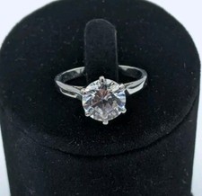 Sterling Silver Cubic Zirconia Solitaire Bridal Engagement Ring Size 9.25