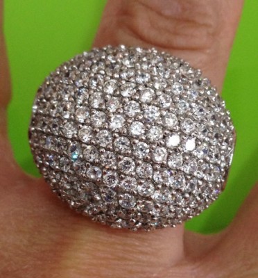 Bague En Argent 925 Poinçonnée Avec Zircons Blancs - Taille 56 - Neuve Étalée