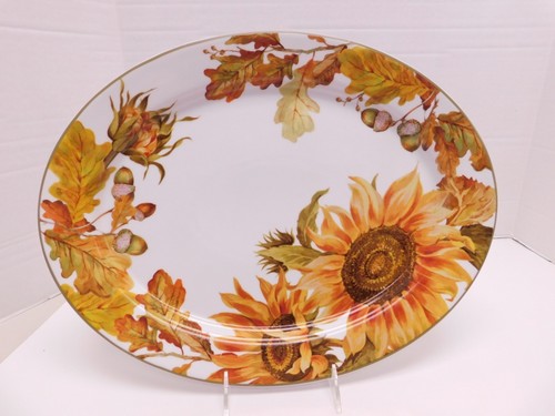 Williams Sonoma Acorns & Oak Leaves Platter Fall Thanksgiving