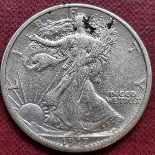 1917 Walking Liberty Half Dollar 50c High Grade XF - AU Details #89550
