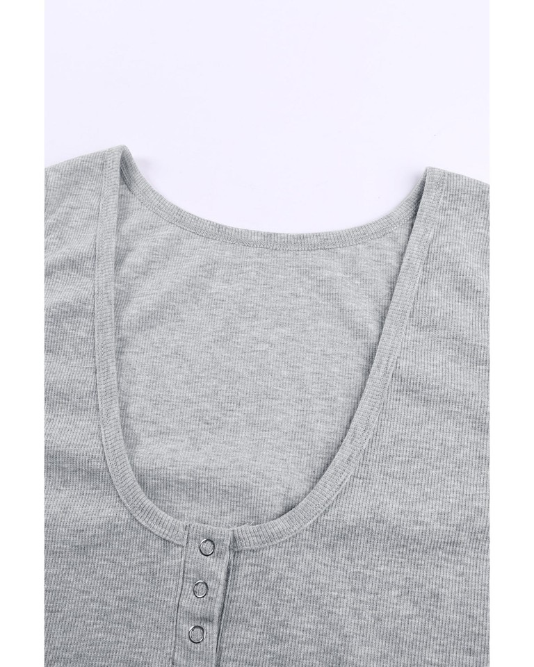 Black Leather Crossbody Bag with Gold Chain Strap Tank Tops Gray