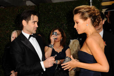 Actor Colin Farrell Alicja Bachleda sign the Chrysler 300 Eco Styl- Old Photo