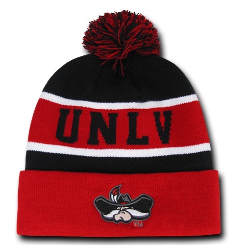 BHFC UNLV Runnin Rebels Nevada Las Vegas NCAA Winter Pom Cuff Knit Beanie Cap Hat, Men's, Size: One Size