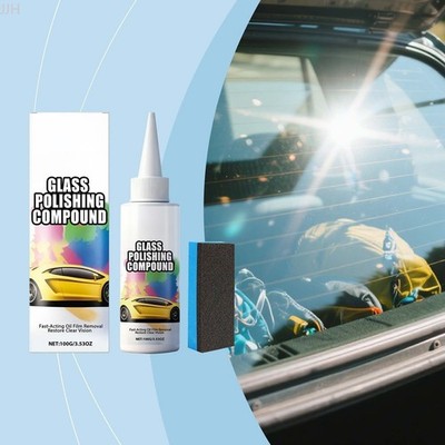 100g Glass Polishing Compound Scratch-Repair Anti-Rain Cleaner Sponge