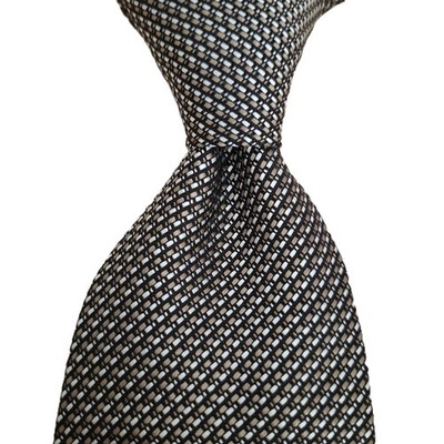 NWT TOM FORD Beige White  Woven Silk Tie Italy $270