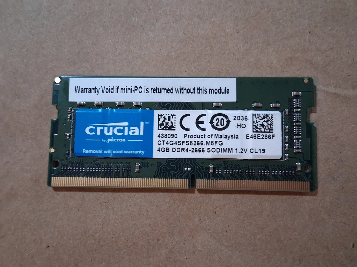 25+ Crucial DDR4 SDRAM 4 GB Total Capacity Memory (RAM) for sale