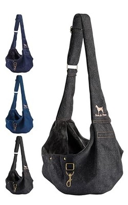 NOAH & PAW DOG SLING CARRIER, SMALL DOGS & CATS, ADJUSTABLE, SL-SNP - BLACK
