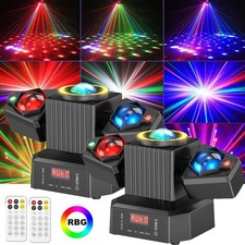 2PCS Laser RGBW LED Moving Head Light Disco Stage Lighting Beam DMX512 Party DJ