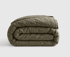 QUINCE EUROPEAN LINEN DARK GREEN DREAM QUILT TWIN NEW