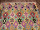 Authentic Afghan Chobi Vegetable Kilim Rug Tribal Geometric Design Rug 5x6.4 Ft — photo 5