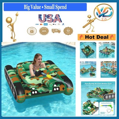 Inflatable Tank Pool Float with Water Cannon Adult 57x51in Green