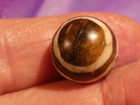 VINTAGE PUMTEK BEAD 2 EYE GHOST BEAD DESIGN LINE DECORATED SOFT  PATINA 17.2 MM — photo 1