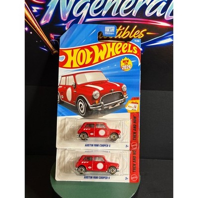 Hot Wheels Austin Mini Cooper S Red 2026 Then and Now 71/250 Lot of 2 1:64 Scale